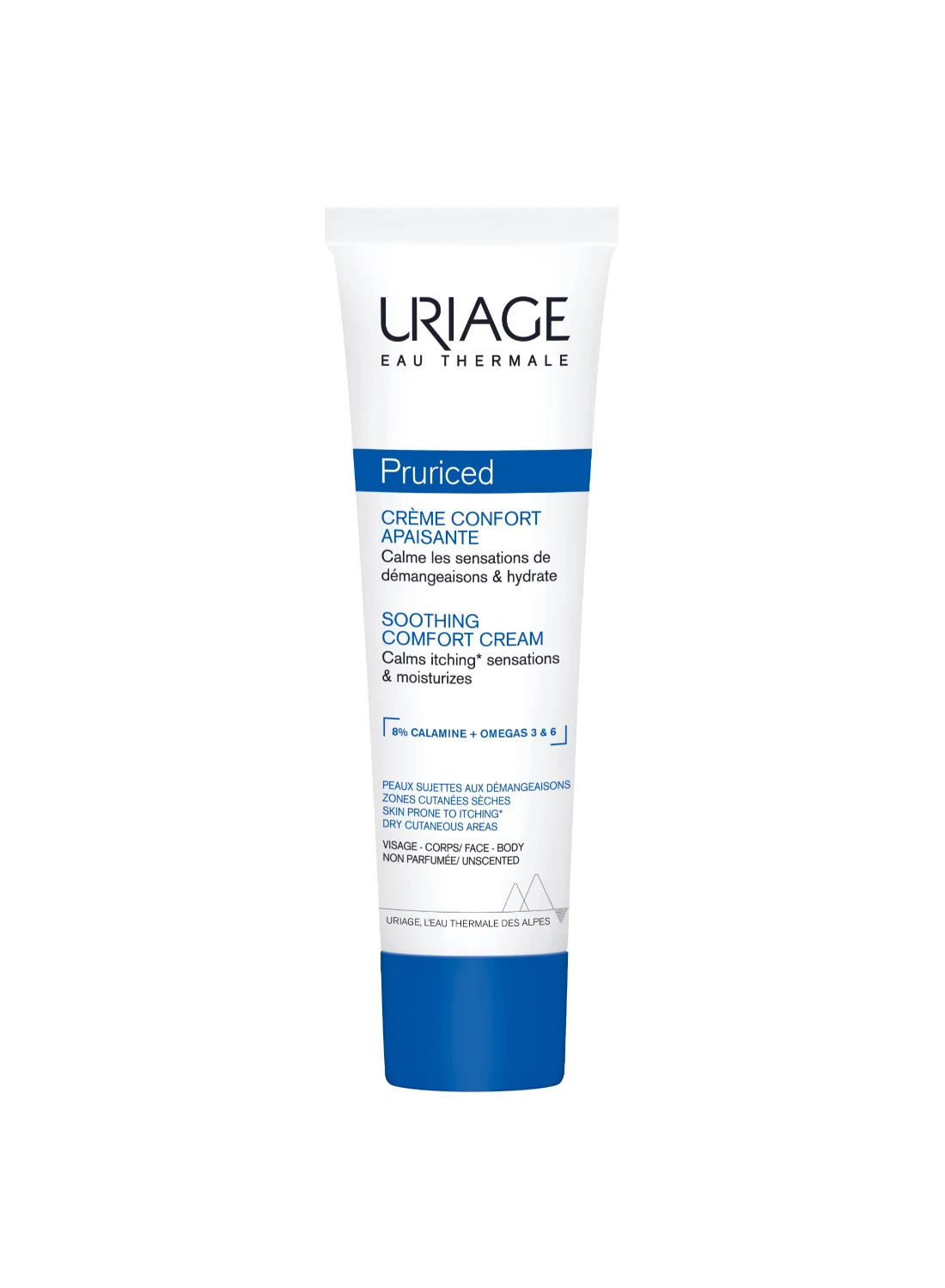 Uriage Pruriced Soothing Face and Body Cream with Alpine Thermal Water for Sensitive and Dry Skin (100 mL) vmbry