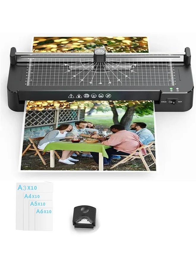 FN A3 Laminator Machine 9-in-1 Thermal and Cold Lamination System with Paper Cutter and Corner Rounder (A3 Size) a8l41