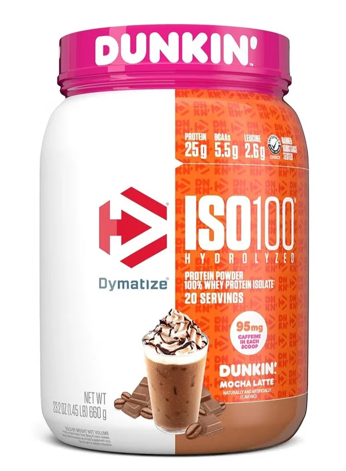 Dymatize ISO 100 Hydrolyzed Whey Protein Isolate (Dunkin Mocha Latte, 658 g) xfjm5