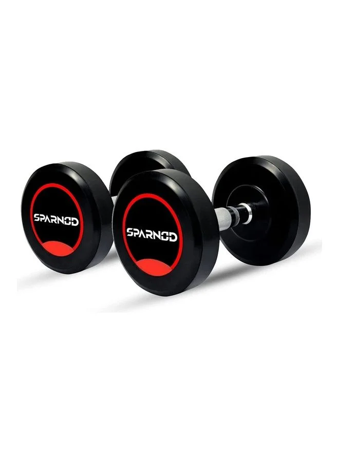 Sparnod Fitness Round Rubber Coated Dumbbells Set with Metal Handle for Strength Training and Body Workout (40 kg) renkr