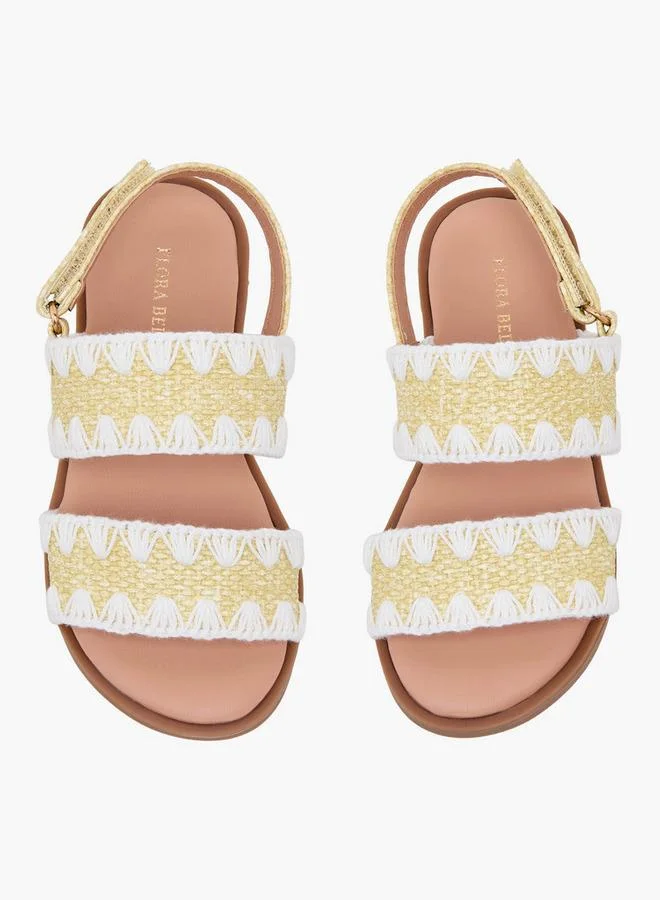 Flora Bella Girls Hook & Loop Sandals Premium Comfortable Footwear for Kids (Pink, 20 cm) iywxx