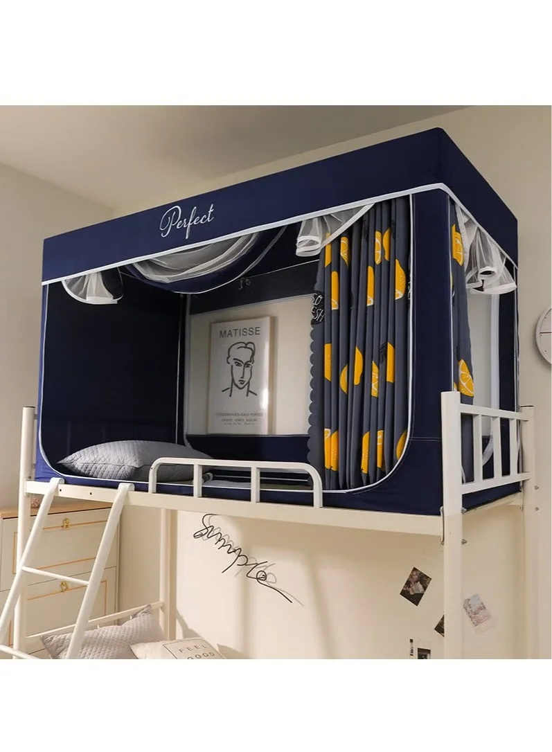 XiuWoo Bed Canopy Privacy Tent Curtain for Single Bed (Blackout Shading Cloth, 90x190x110cm, Lemon Pattern) 78nv9