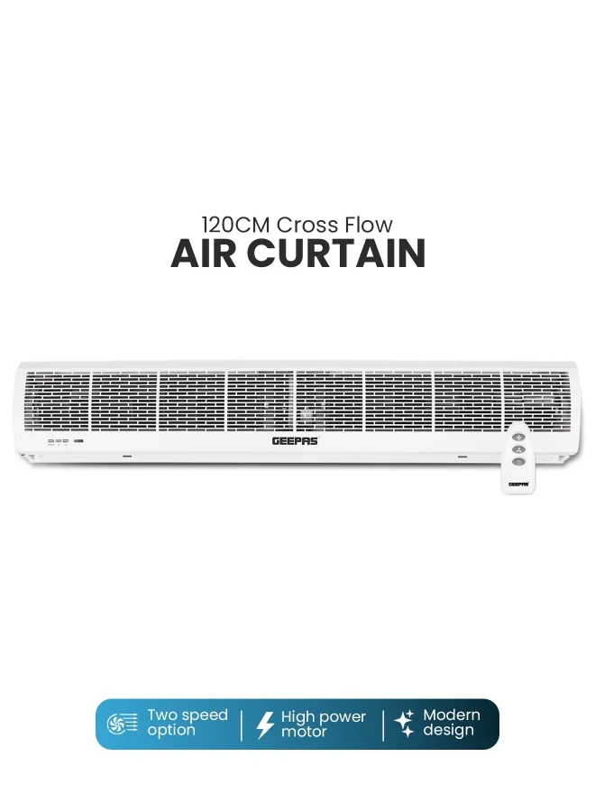 GEEPAS Commercial Indoor Air Curtain with Remote Control (Two Speed, Rust-Proof, White, 120W) 6yc2a