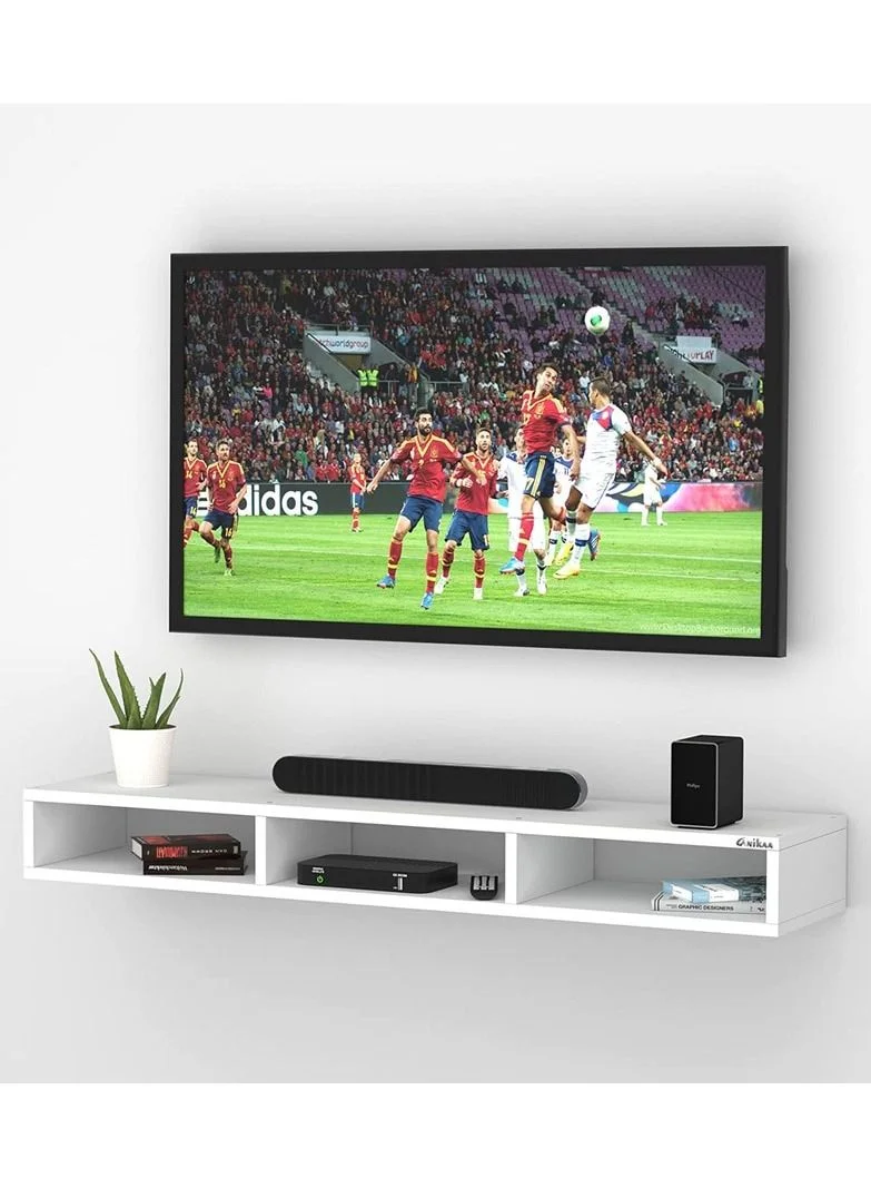 MODERN HOME Wall-Mounted TV Unit Cabinet (White, 120 cm) Modern Wood Media Console for Living Room ywou9