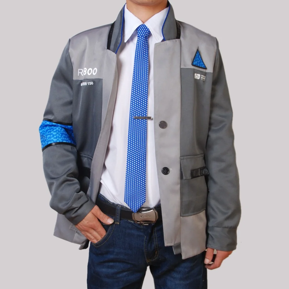 Loquat Cosplay Costume Set for Men Premium Detective Style Coat with Shirt and Tie (Black, Adult) 7gko1