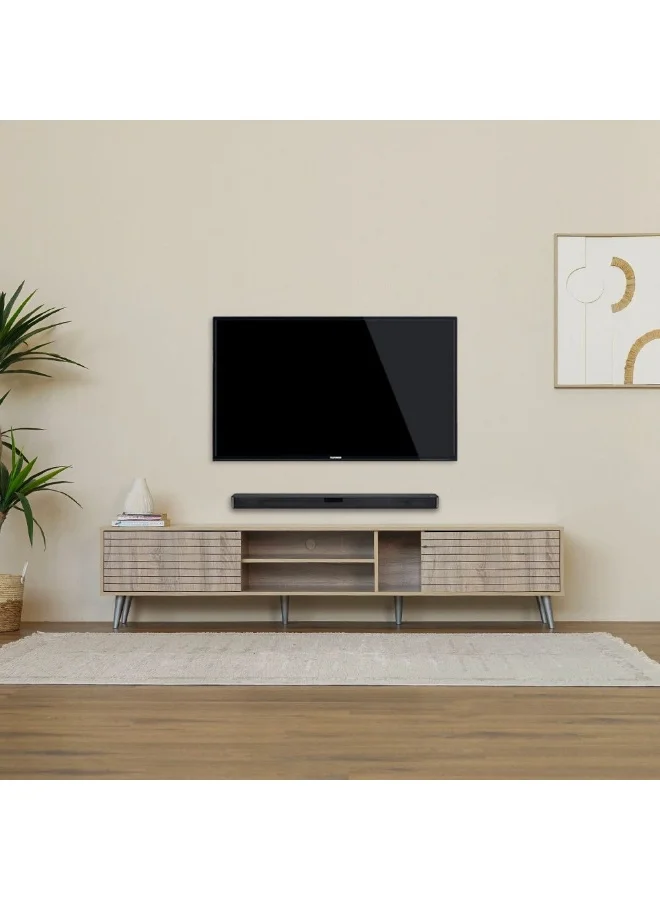 Danube Home Como Large TV Cabinet Entertainment Media Console Unit (Sonoma Oak, 200x40x44.5 cm) jneyk