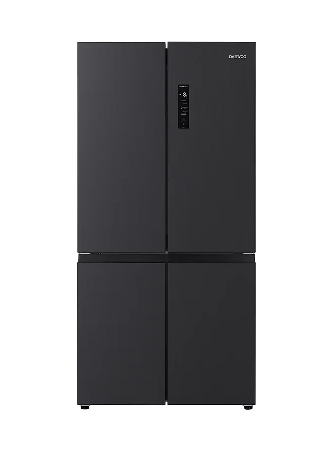 Daewoo Side By Side Refrigerator with Dual Inverter Compressor, Automatic Ice Maker and Digital Display (Dark Inox, 600L Net Capacity) w9osz