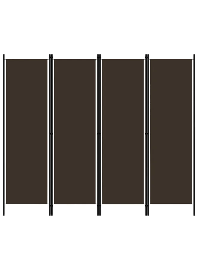 vidaxl 4-Panel Room Divider Privacy Screen (Brown, 200x180 cm) z4a92