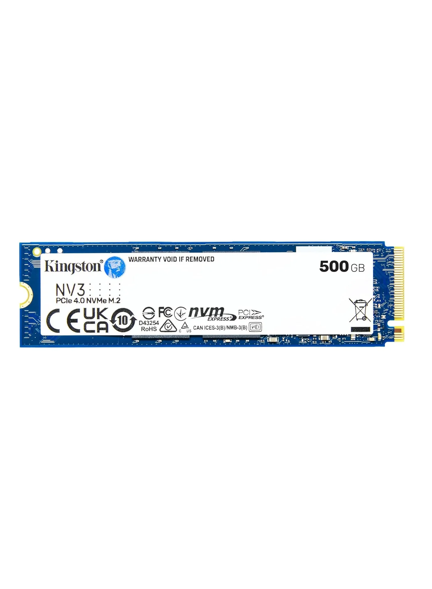 Kingston NV3 PCIe 4.0 NVMe M.2 2280 Internal SSD (500GB) High-Speed Storage for Laptops and Desktops ykstj