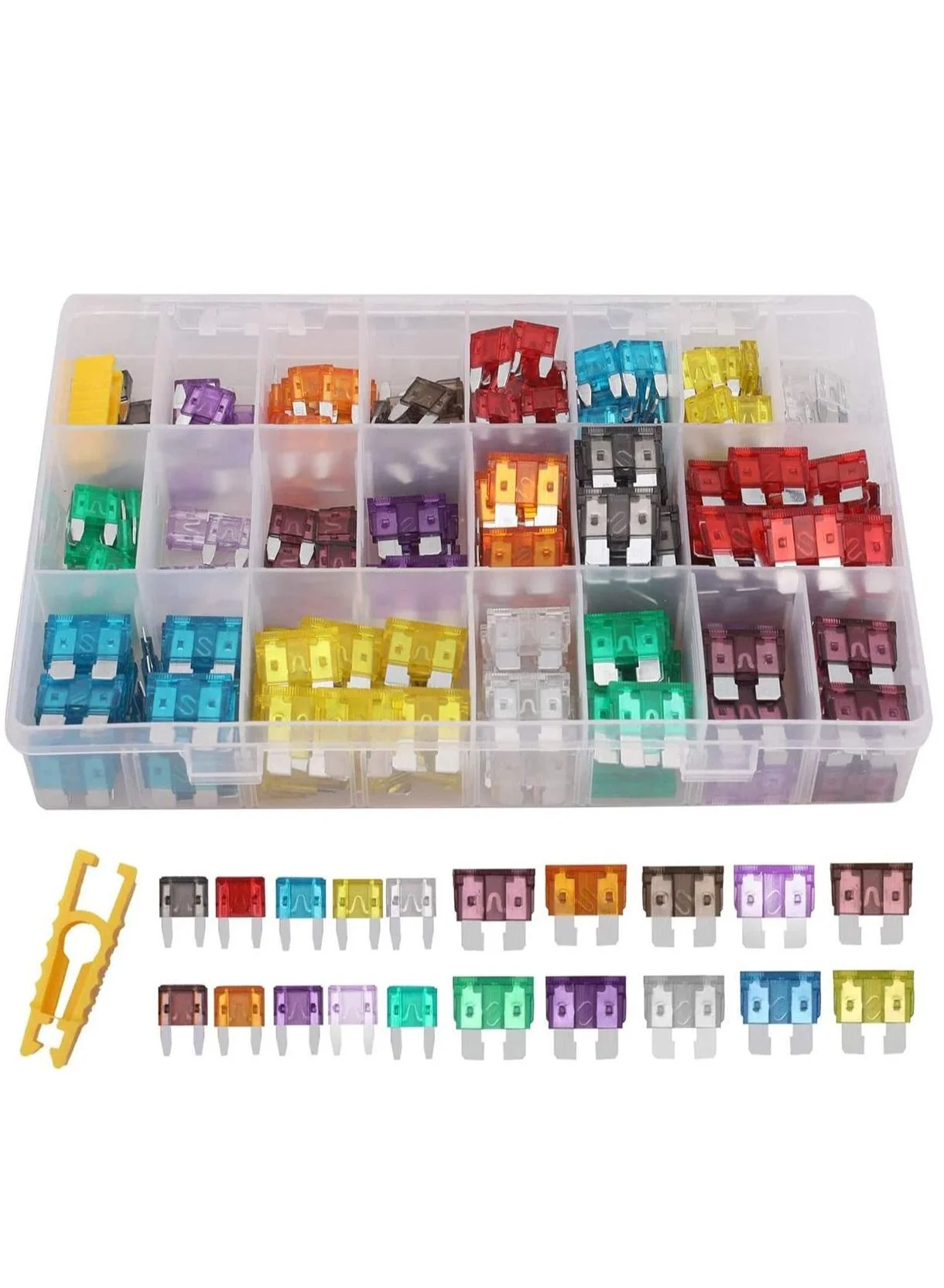 Excefore Standard Blade Fuse Assortment Set for Automotive Replacement (100 Pieces, Multi-Amp) jw1nt