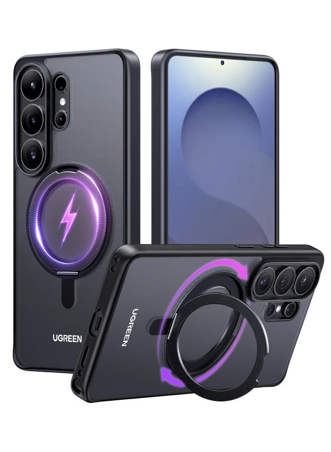 Ugreen Magnetic Ring Case for Smartphone with 360¡ã Spin Stand and Shockproof Bumper (Black) v1vd8