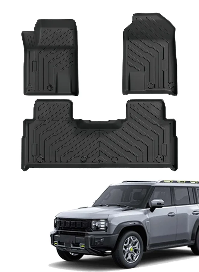 JETOUR T2 3D Custom Car Floor Mats (5-Seater, 2023-2026 Models) All-Weather Heavy-Duty Interior Protection lrair