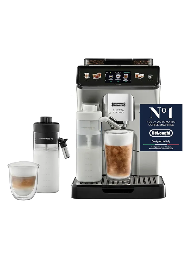 Premium Fully Automatic Bean-to-Cup Coffee Machine with Cold Brew Technology (Silver, 1.8 L) i2zeo