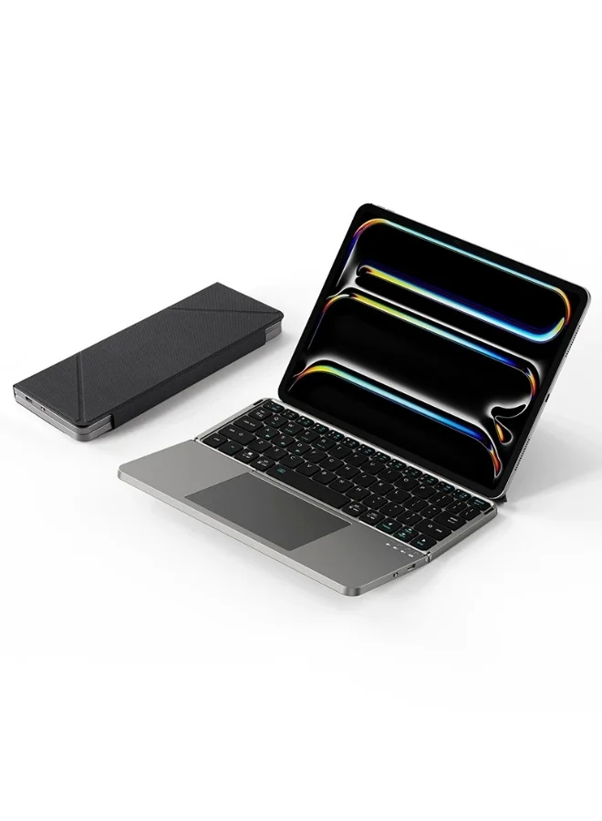 BlueFire Foldable Bluetooth Keyboard with Touchpad & Magnetic Stand Case (Gray, Portable Multi-Device Wireless Keyboard for Tablets and Laptops) 2java
