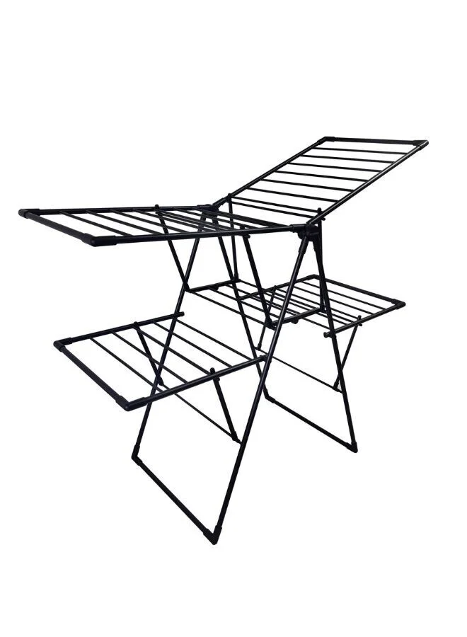 Winsor Foldable Cloth Drying Stand Heavy Duty Metal Rack for Balcony (Black, 26m Drying Space) zwud1
