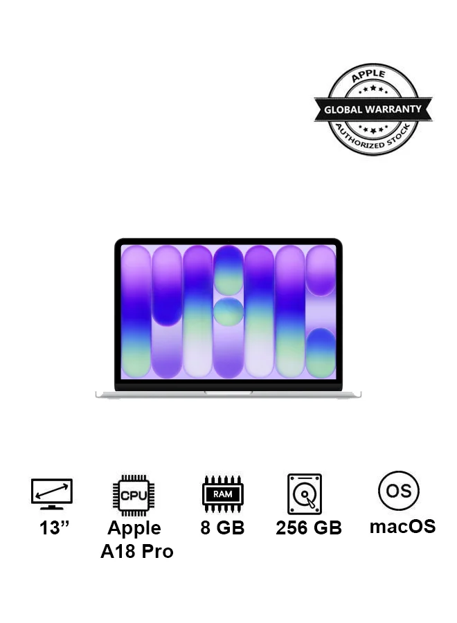 Premium Smart Laptop Neo 13-Inch Display 8GB RAM 256GB SSD English Arabic Keyboard (Silver) ojt22