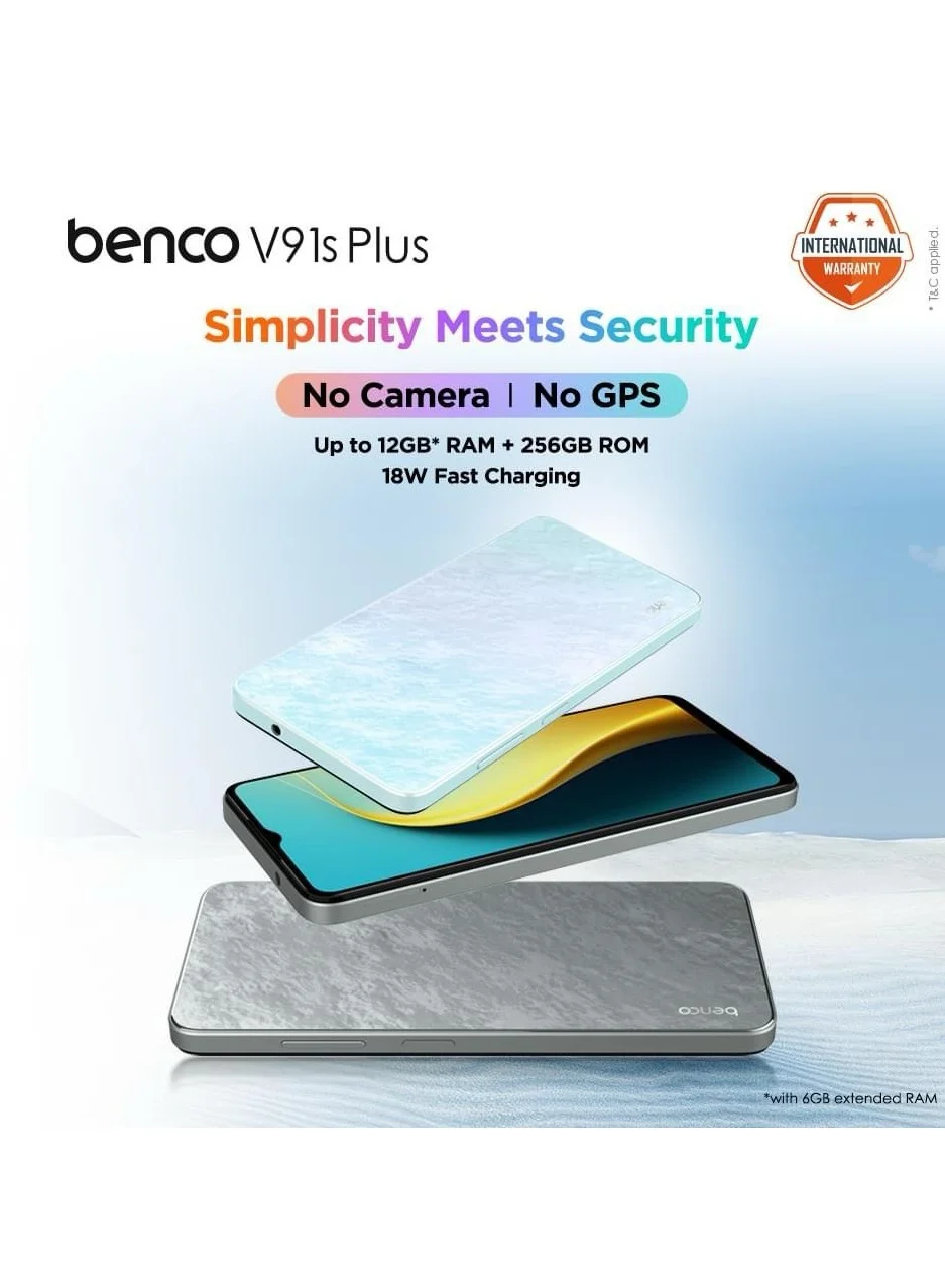 Benco V91s Plus Smartphone (6GB RAM, 128GB Storage, 6.56-inch Display, 5000mAh Battery, Black) mk7ak