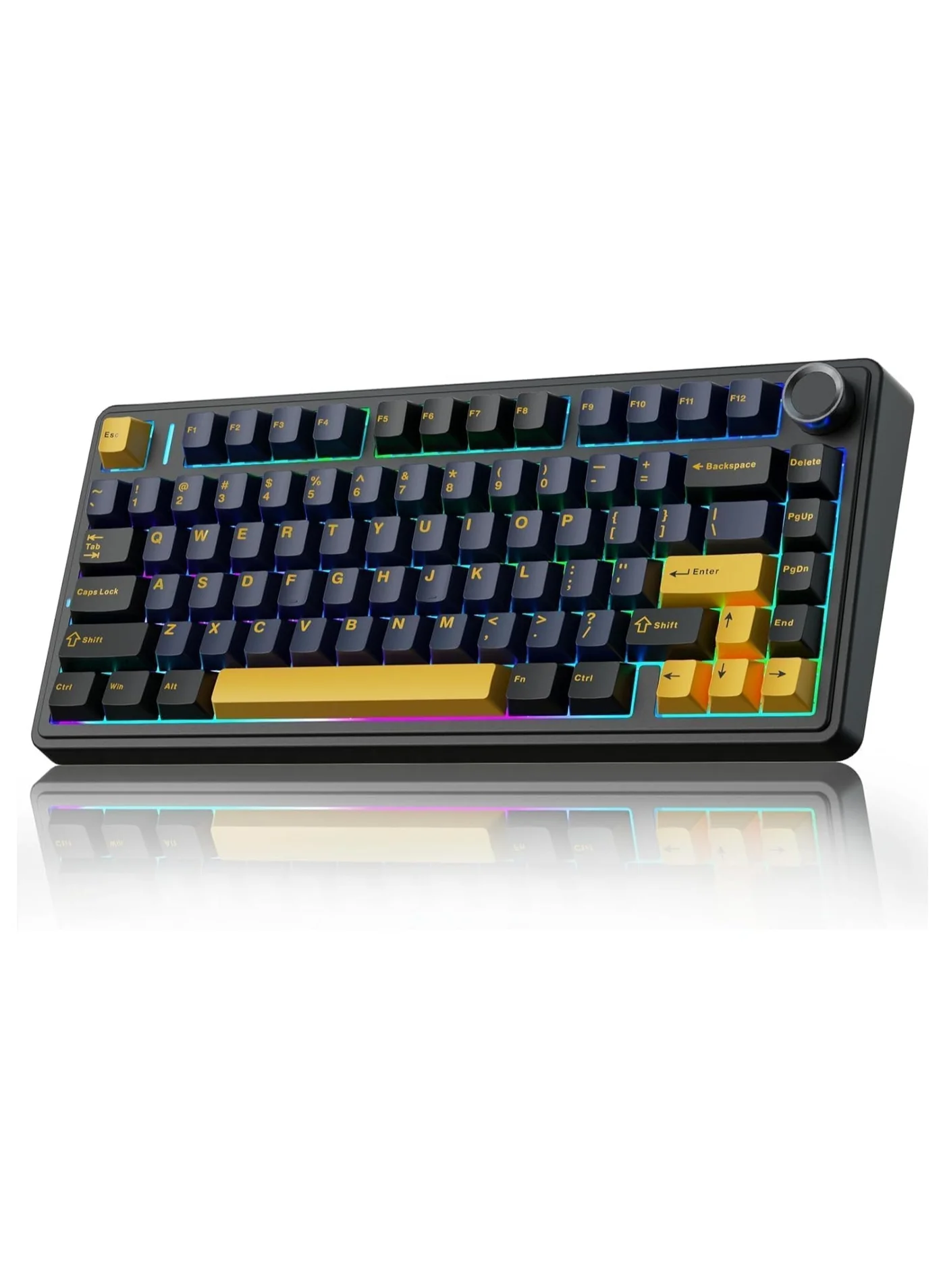 AULA F75 Wireless Mechanical Gaming Keyboard 75% Compact Gasket Mount Tri-Mode RGB Backlit (Black) scl85