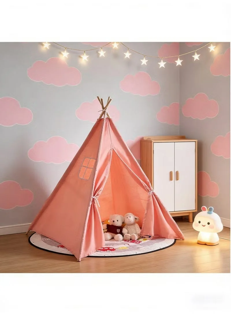 MIXDE Foldable Kids Teepee Play Tent (Premium Linen Canvas, Platane Wood Support) Portable Indoor Outdoor Playhouse for Kids yweve