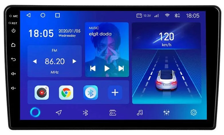 RAYMOS 9 Inch Android Car Multimedia Player Premium Full HD Touch Screen Display with Wireless Carplay Android Auto and Night Vision Camera (23 cm) smcpp