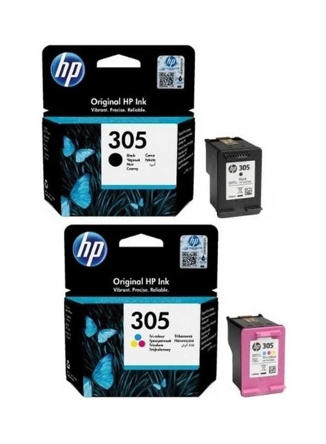 Premium Ink Cartridge Set for Printers (Black and Tri-Color, 2 Piece Pack) nj0p9