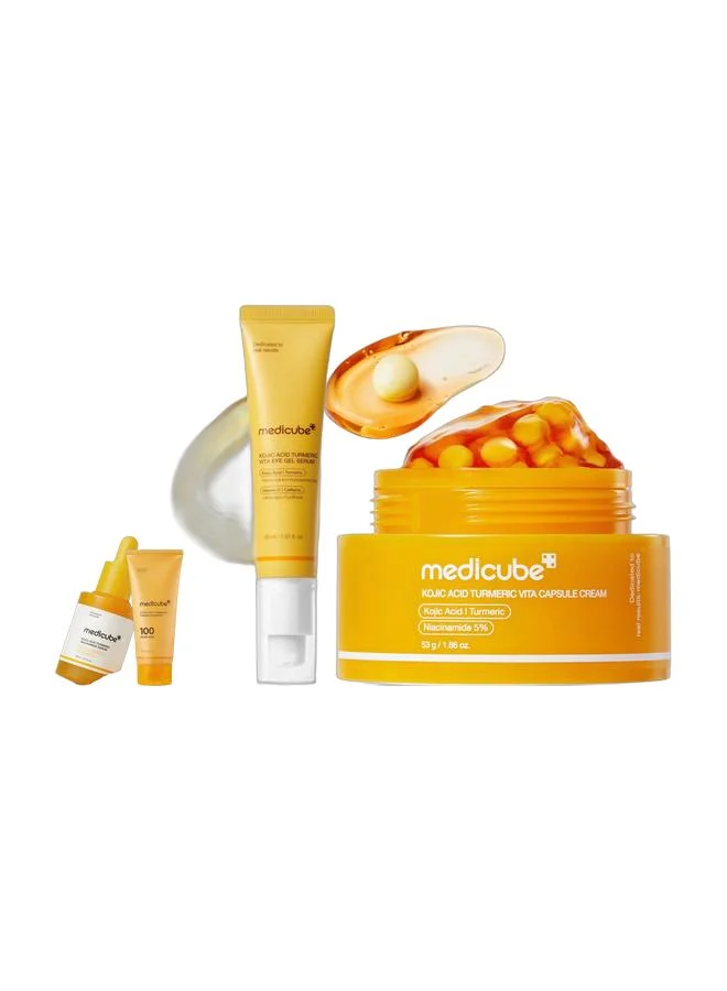 Premium Kojic Glow Skincare Set Brightening Facial Routine for Radiant Complexion (3-Piece Kit) 79e5k