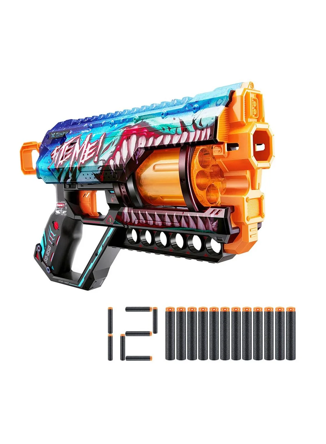 X-Shot Skins Griefer Shark Blaster Foam Dart Toy (6-Dart Capacity, 24m Range) wbcq2