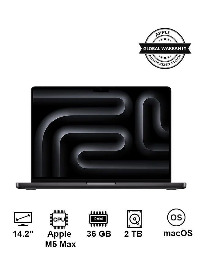 Premium Smart Laptop Pro 14.2-Inch High-Performance Notebook (Space Black, 36GB RAM, 2TB SSD, English & Arabic Keyboard) 0z22s