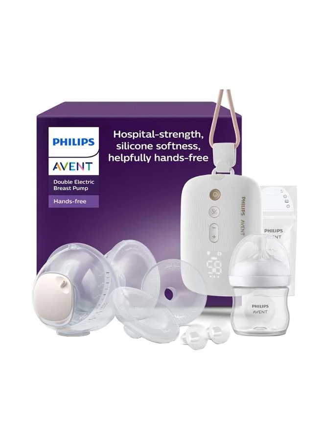 Premium Hands-Free Double Electric Breast Pump, Hospital-Strength Quiet Motor with 4 Breast Shields (1 Pack) 4wfrl