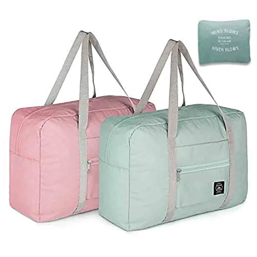 PUPOPIK Travel Duffle Bag Set (2 Pack) Underseat Carry-on Luggage for Women and Girls (45cm x 25cm x 20cm) j0bl1
