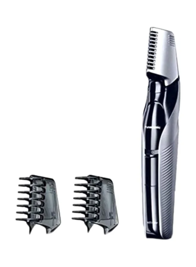 Premium Electric Body Trimmer for Men, Waterproof Grooming Razor with 3 Attachments for Head and Body (Silver) wmdmo