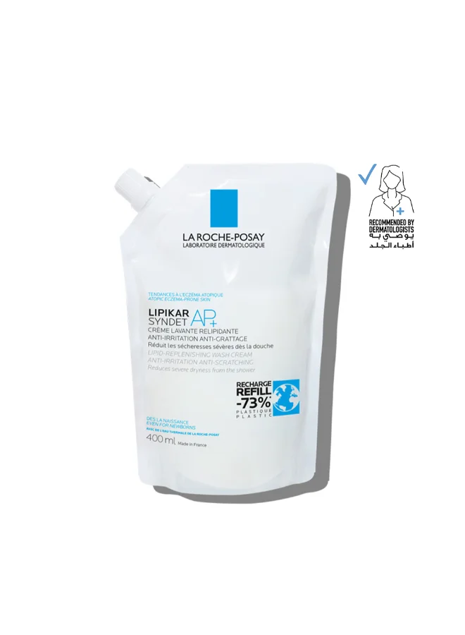LA ROCHE-POSAY Lipikar Syndet AP+ Gentle Body Wash for Sensitive and Eczema-Prone Skin (400 mL) us5x1