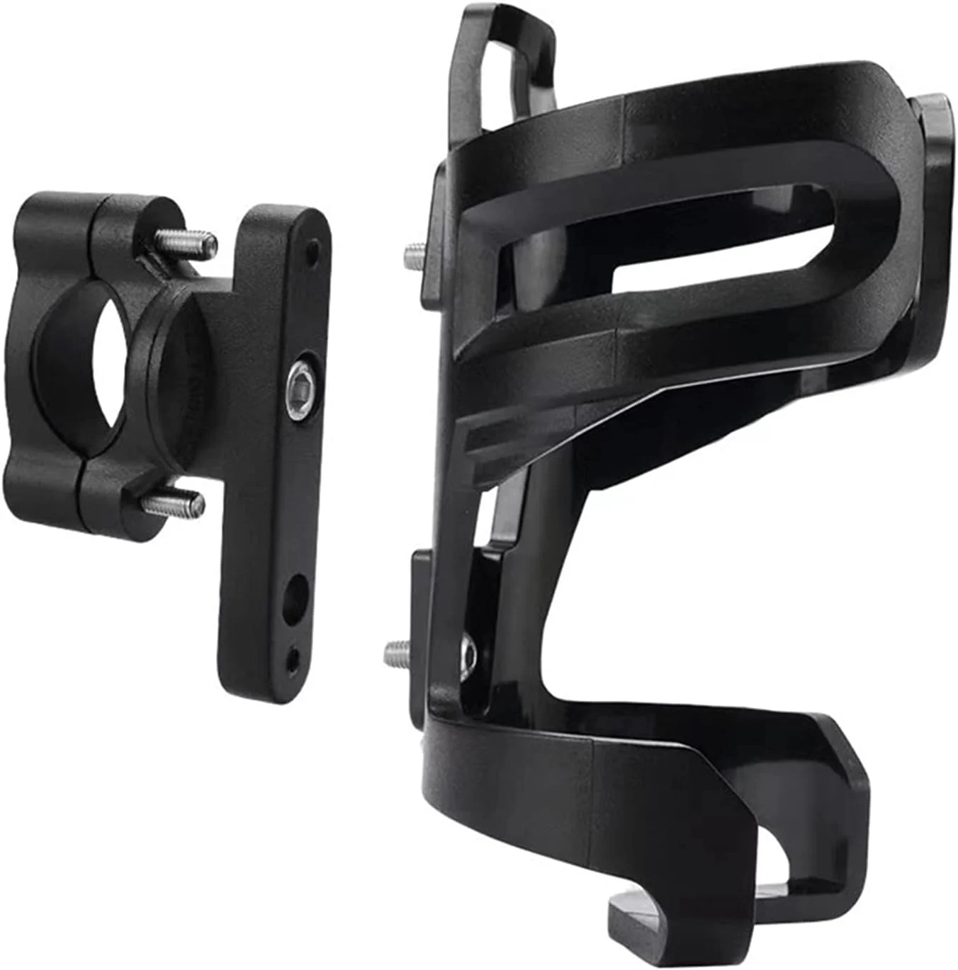 QASULER Motorcycle Beverage Cup Holder Adjustable Handlebar Mount for Travel (Black, 1 Piece) gumx0