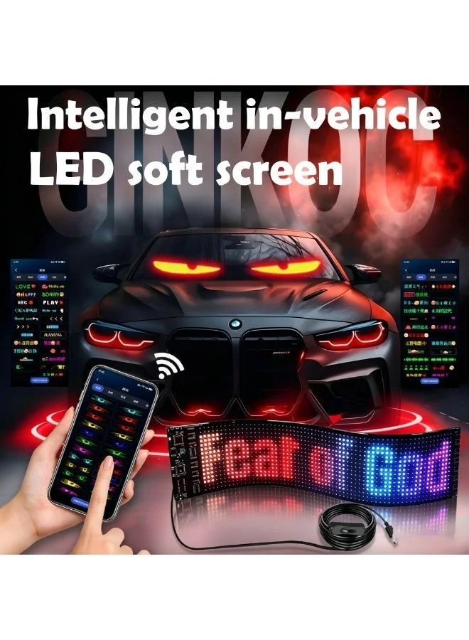 CRONY K6 LED Car Display Board Programmable Bluetooth Advertising Screen (Full Color, 35x11cm) vz16k