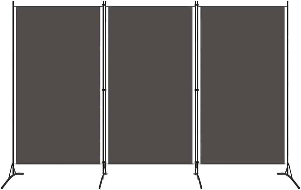 Premium 3-Panel Room Divider Privacy Screen (Anthracite, 120 cm x 170 cm) apvrl