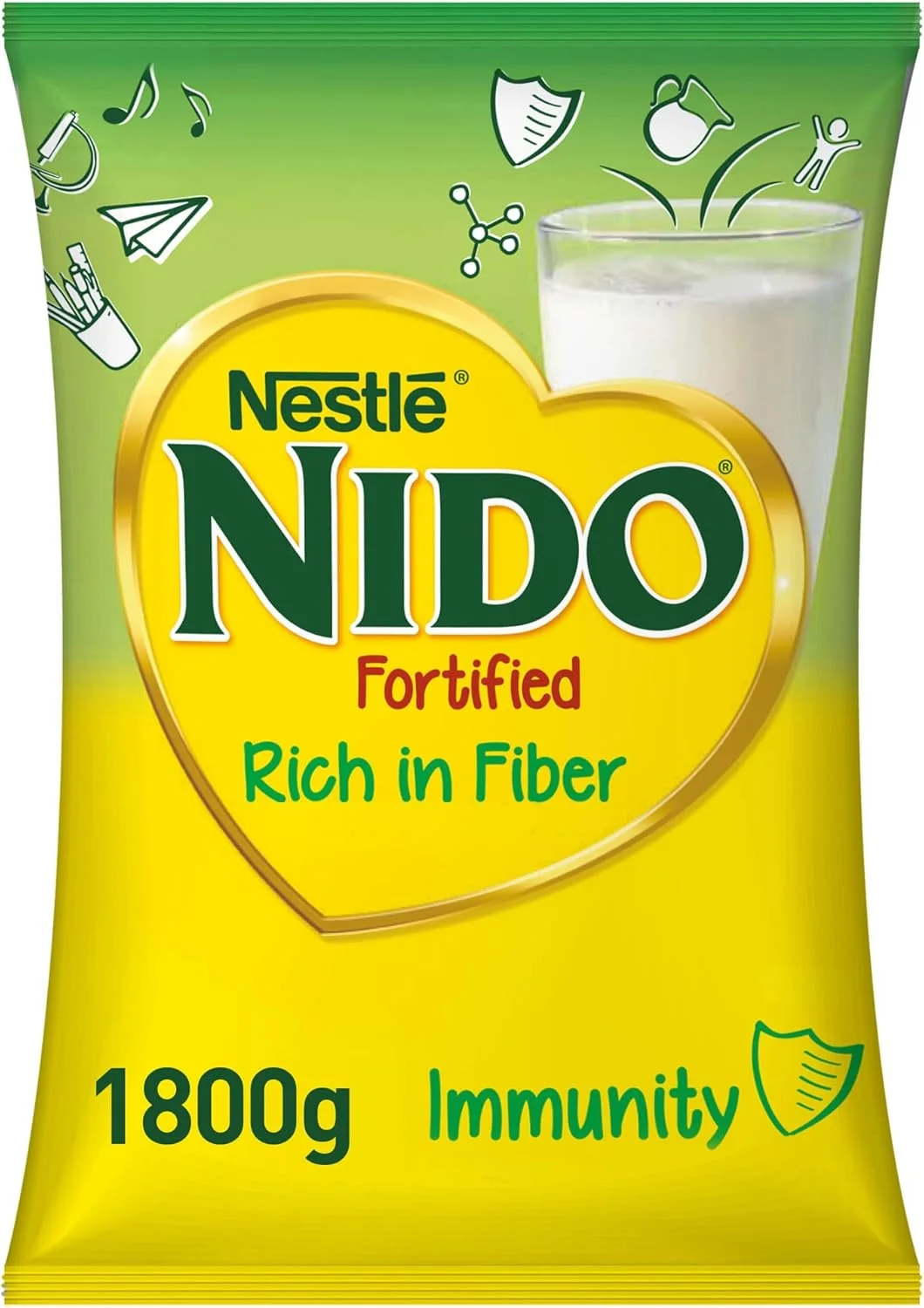 Nido Fortified Milk Powder Rich in Fiber Premium Dairy Nutrition (1.8kg) 86wm6