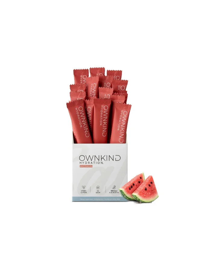 OWNKIND Electrolyte Hydration Powder Watermelon Flavor (20 Sachets) Premium Vegan Sugar-Free Supplement for Daily Wellness lk0t7