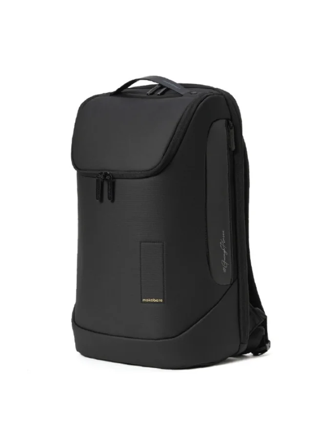 Premium Transit Laptop Backpack 30L Water-Resistant Polyester Travel Bag with Luggage Sleeve and Clamshell Opening (Black, 30L) 1ccwa
