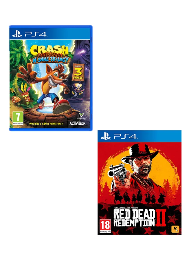 Action Adventure Gaming Bundle N. Sane Trilogy and Open World Western Epic for Console Systems (2 Game Disc Set) x6k4q