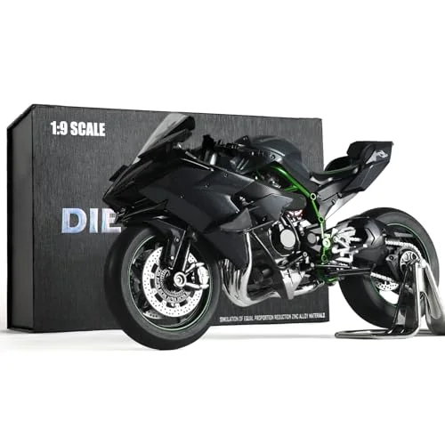 Risopen Diecast Metal Motorcycle Model Premium Collectible Display Piece (Black, 19 cm) 6532x