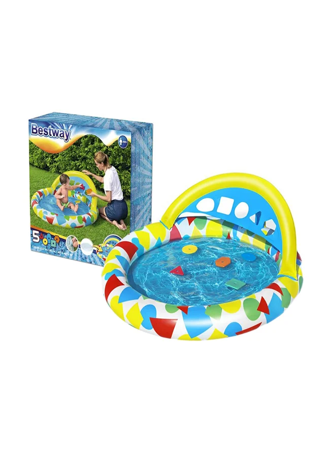 Splash & Learn Inflatable Kiddie Pool Premium PVC Outdoor Water Play Center (120x117x46cm) ahk0n