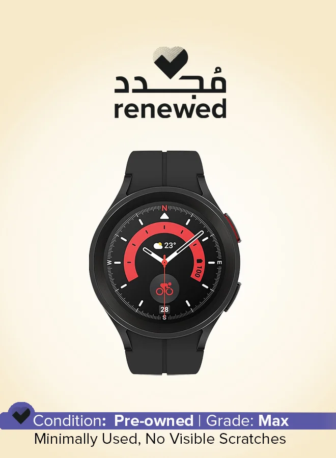 Ultra-HD Premium Smartwatch Pro LTE (45 mm, Titanium Case, Black, Android Compatible) kc0v9