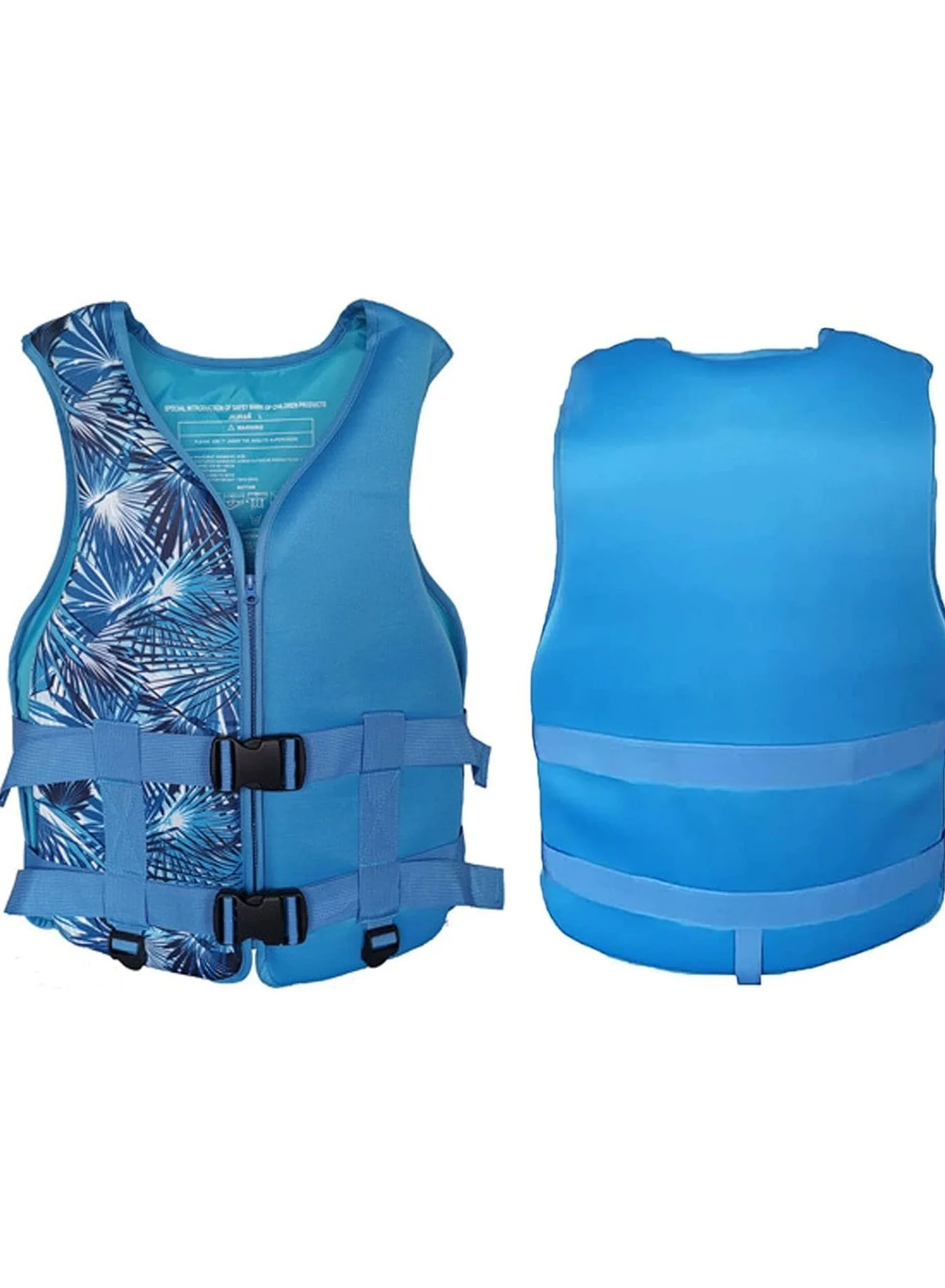 REBENUO Professional Neoprene Swimming Life Jacket High-Buoyancy Swim Vest for Water Sports (Blue, X-Large 75-100 kg) 3i7zf