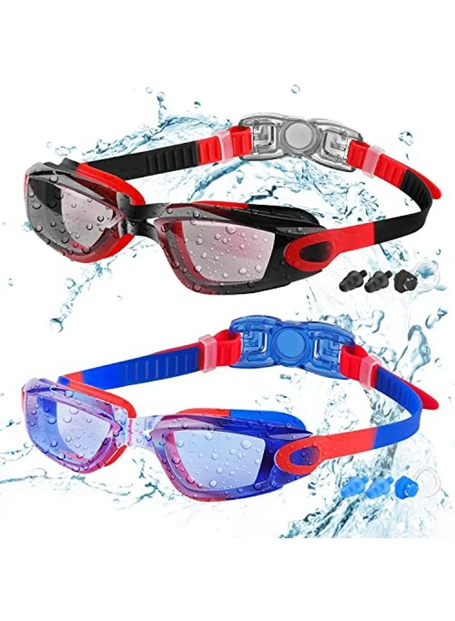 COOLOO Kids Swim Goggles Anti-Fog UV Protection Swimming Eyewear for Girls and Boys (2 Pack, Adjustable) c7gjg