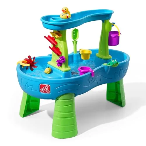 Premium Outdoor Water and Sand Activity Sensory Playset for Kids with 13 Piece Accessory Set (Blue, 1 Set) dh1ib
