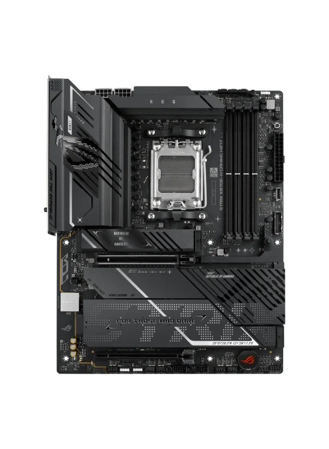 Premium Gaming Motherboard AMD AM5 Socket WiFi 7 DDR5 8000MHz Support PCIe 5.0 ATX (Black) jdak6