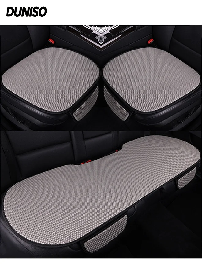 DUNISO Car Seat Cushion Set Breathable Mesh Protective Cover (3 Pieces, Universal Fit for SUV Sedan Van) agrp1