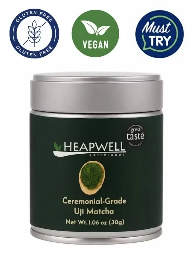 Heapwell Ceremonial AAA Grade Matcha Powder (Premium Japanese Green Tea, Vegan, 30g) 7ol4v