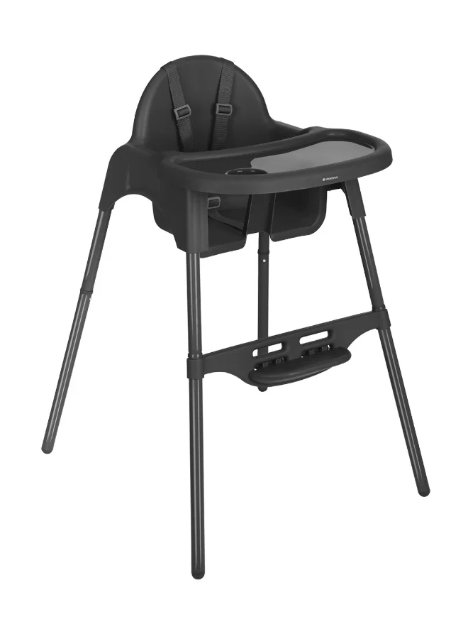 KIKKABOO Jammy 2-in-1 Convertible Highchair with Adjustable Tray and Safety Harness (Black) d44zb