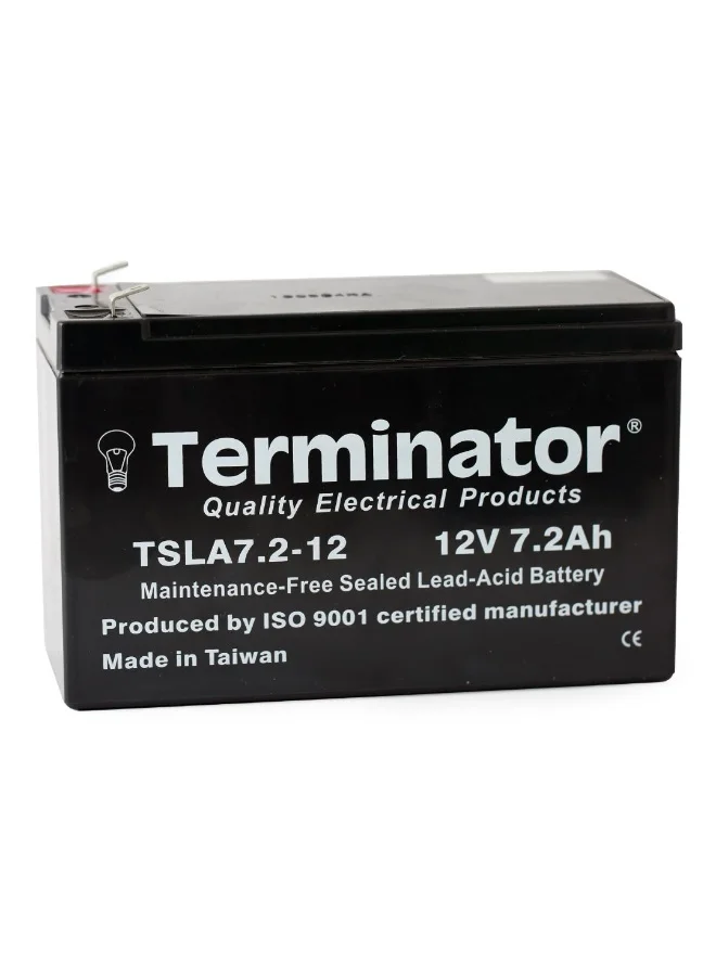 Terminator Sealed Lead Acid Battery 12V 7.2Ah Premium Rechargeable Power Source (12V 7.2Ah) onzms